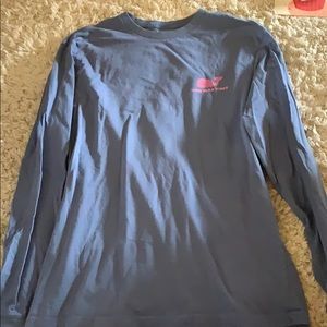 Blue and pink vineyard vines long sleeve Shirt